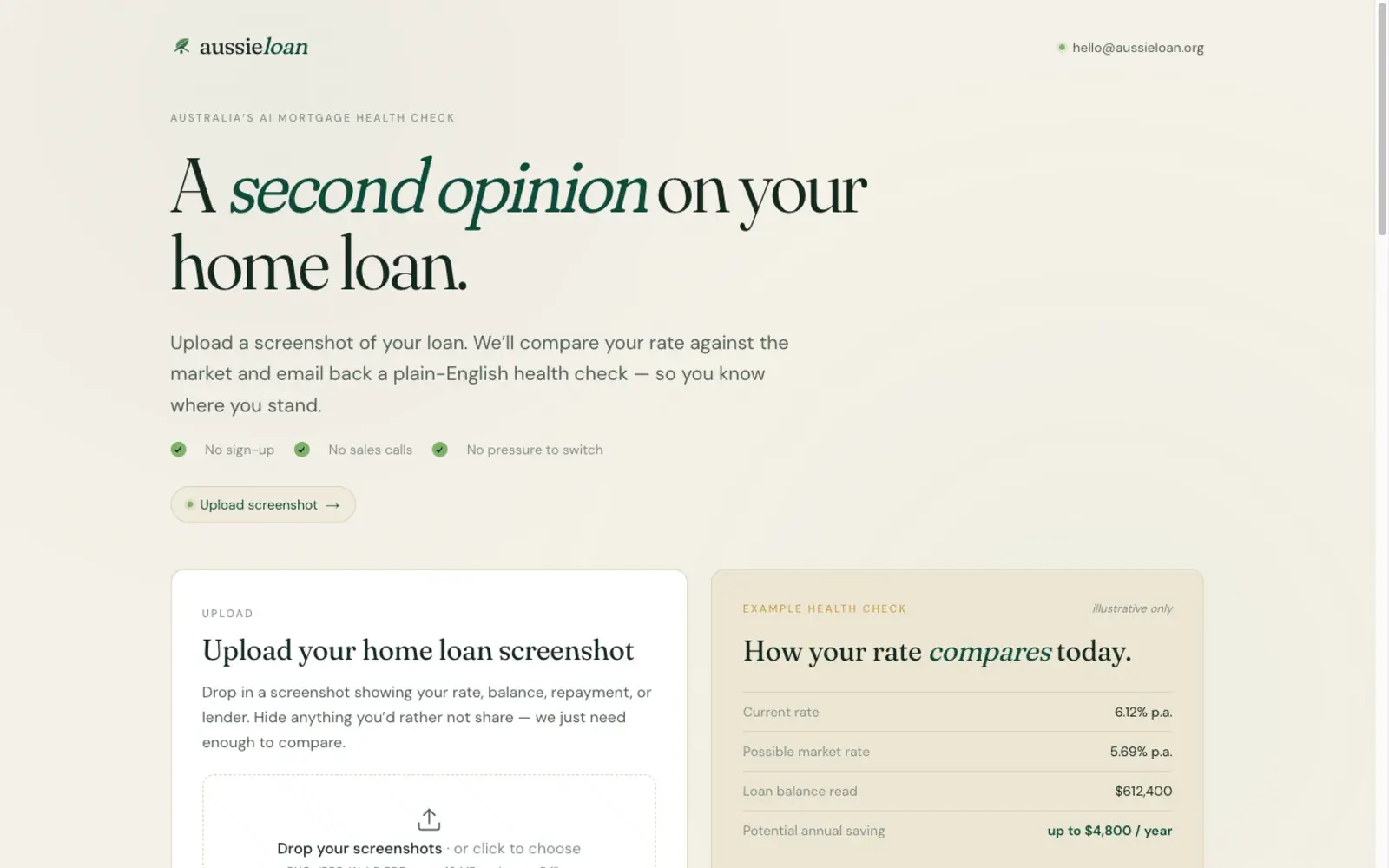AussieLoan homepage